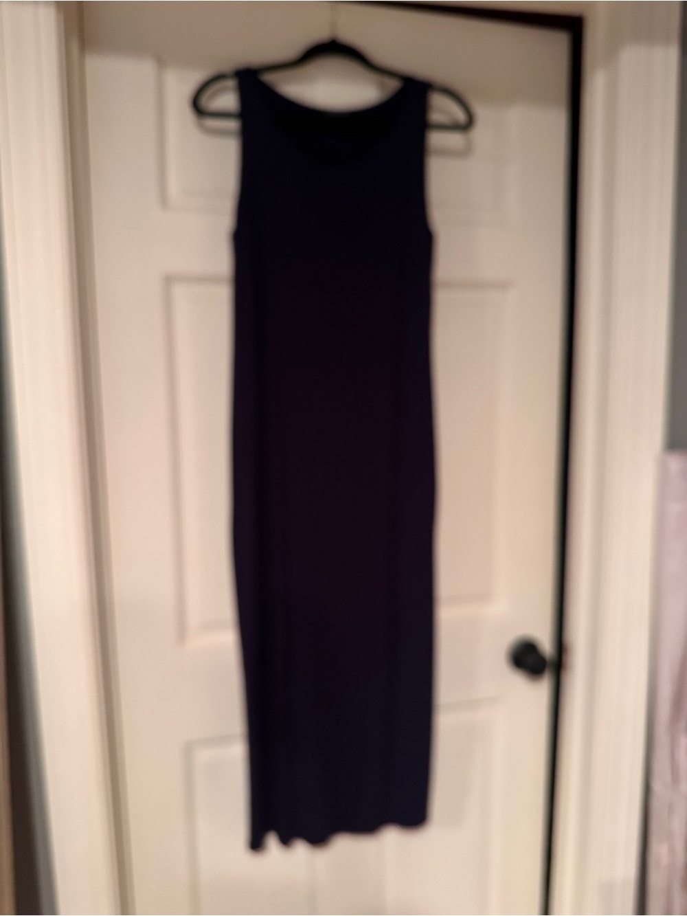 Eileen Fisher Sleeveless Navy Long Tank Dress - Classic Jersey Tank Dress